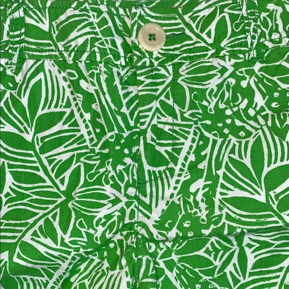 Lilly Pulitzer Callahan Shorts In Kelly Green & White - Picture 2 of 7